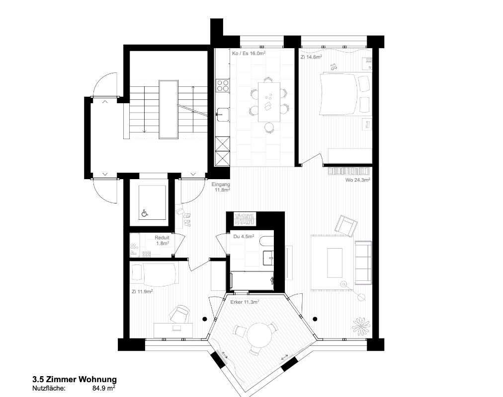 3.5 Zimmer Wohnung