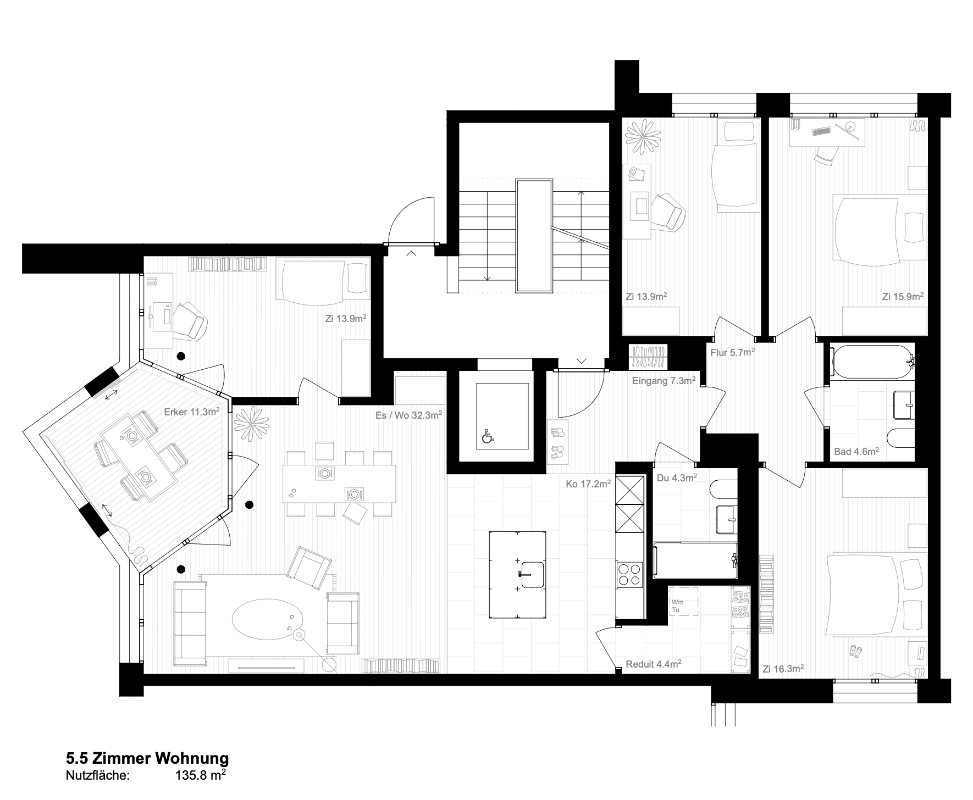 5.5 Zimmer Wohnung